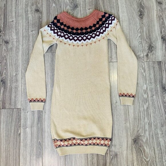 Hooke Knit Sweater Dress Teens Size 14 Long Sleeve Elbow Patches Norway Nordic - Picture 14 of 14